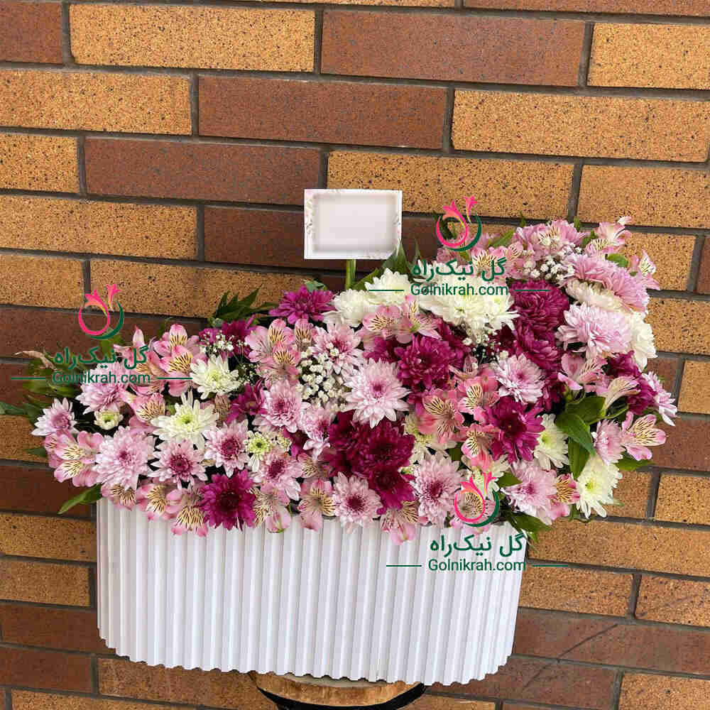 chrysanthemum-alstroemeria-flower-box باکس گل داوودی و آلسترومریا