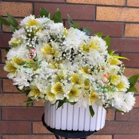 باکس گل آلستر و داوودی سفید