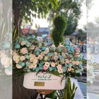 باکس گل سفید و آبی